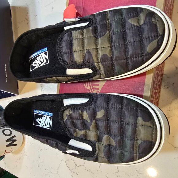 VANS Slip-Er 2 Mens Size 9 Camo Black Green White Brown VN0A4UWO8KC NEW - Picture 3 of 9